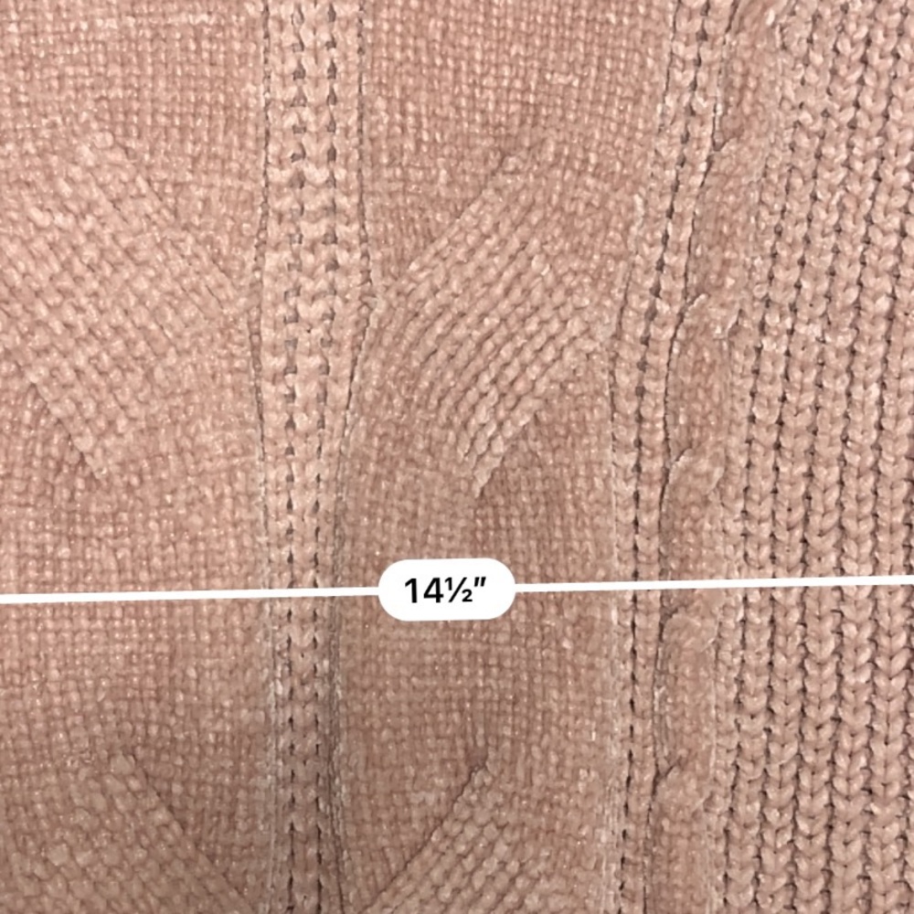 Marled mock neck chenille pink sweater - Picture 3 of 4